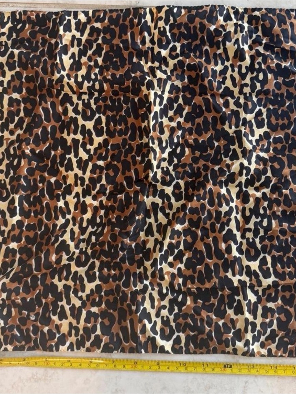 Leopard Print Women’s Scarf 100% Silk - Brown & Black